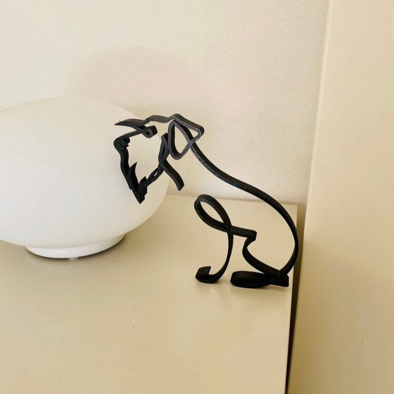 Minimalist hunde kunstskulptur