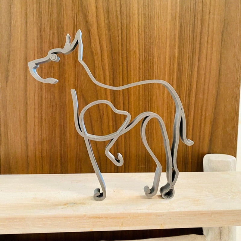 Minimalist hunde kunstskulptur