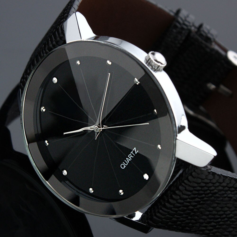 Quartz Herreklokke i Skinn