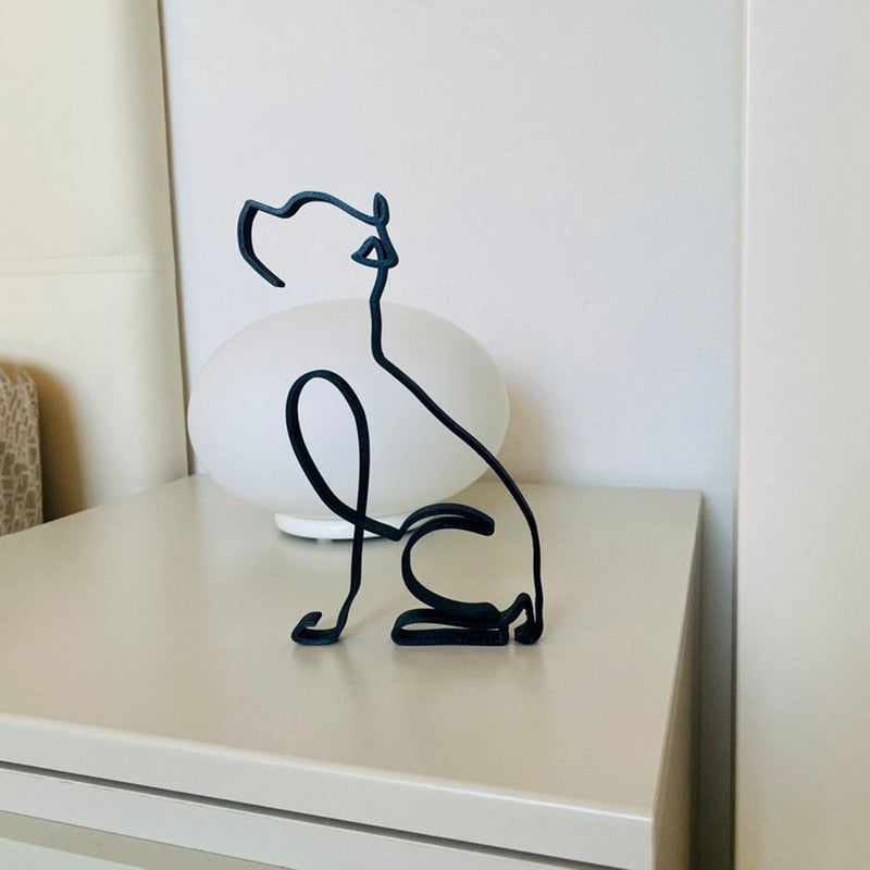 Minimalist hunde kunstskulptur
