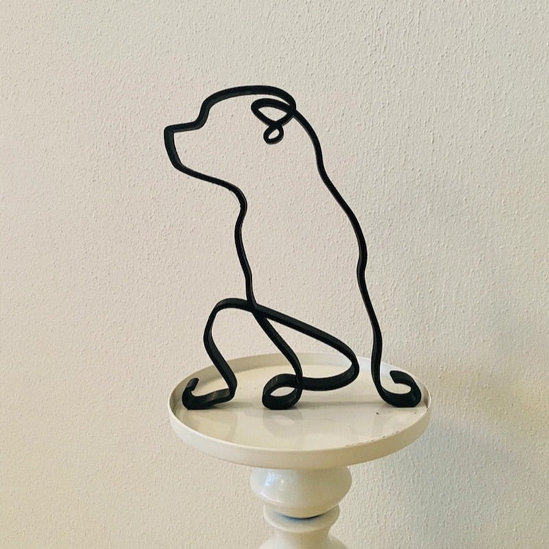 Minimalist hunde kunstskulptur