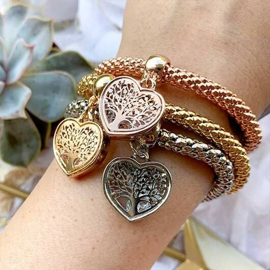 Livets tre-armbånd (hjerteformet)