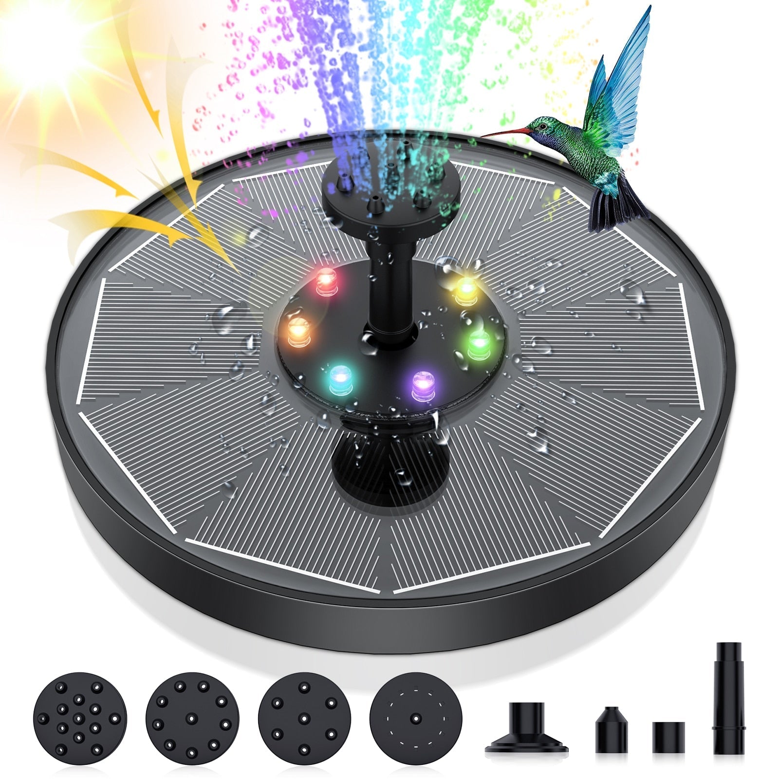 LED-soldrevet vannfontene