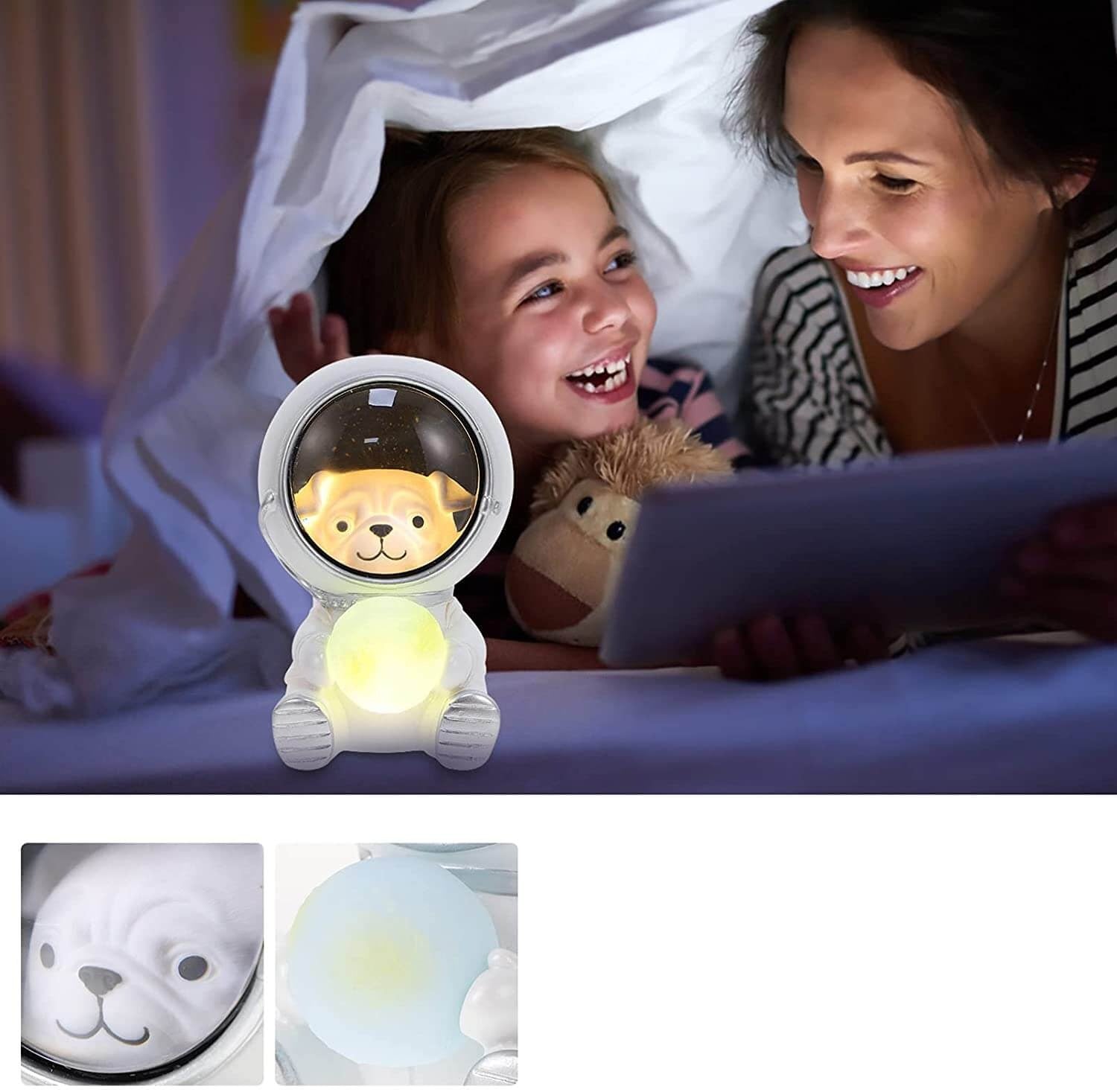 Nattlamper med LED-astronautmotiv