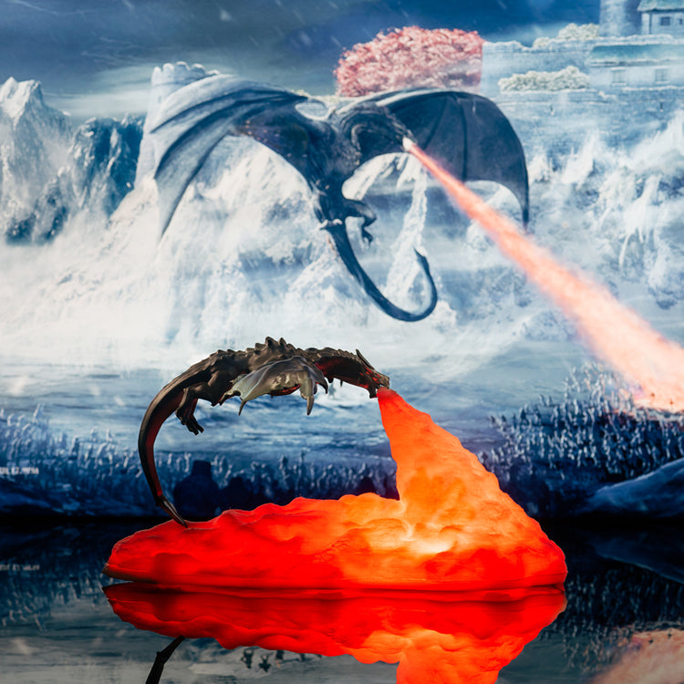 3D Flammesprutende Dragelampe