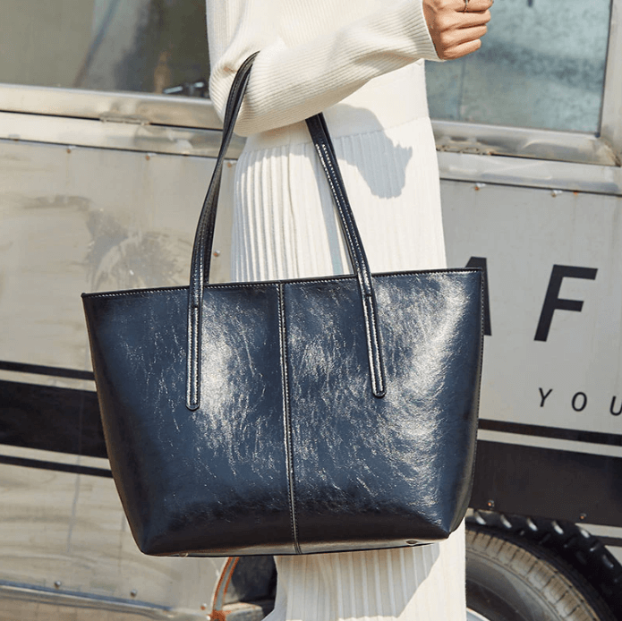 Veske i vokset vintage-skinn