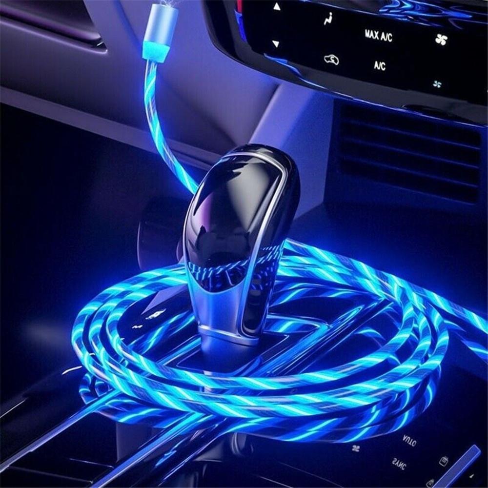 iGlow Lysende LED Magnetisk 3-i-1 USB Ladekabel