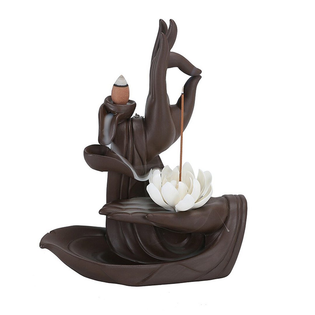 BuddhaFlow | Røkelsesbrenner i keramikk med Tathagata og lotus