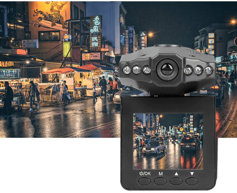 Vidvinkel roterende dashcam
