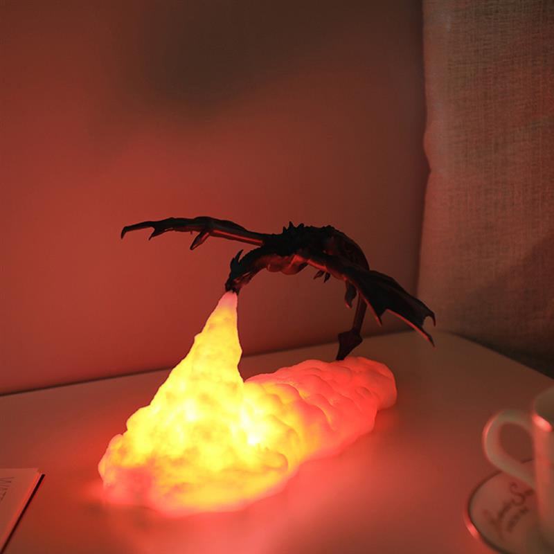 3D Flammesprutende Dragelampe