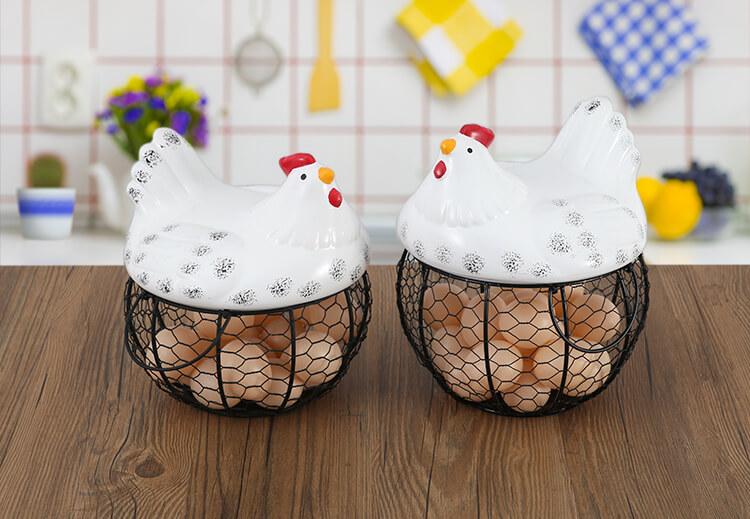 Oppbevaringskurv for egg i keramikk