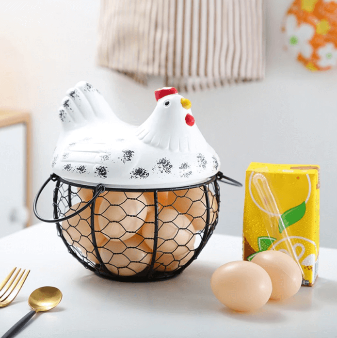 Oppbevaringskurv for egg i keramikk