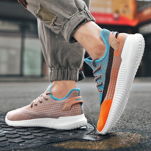 Sneakers i vevd mesh for menn