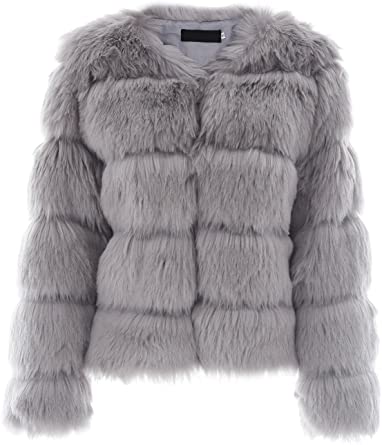 Fluffy Fuskepelsjakke for Kvinner