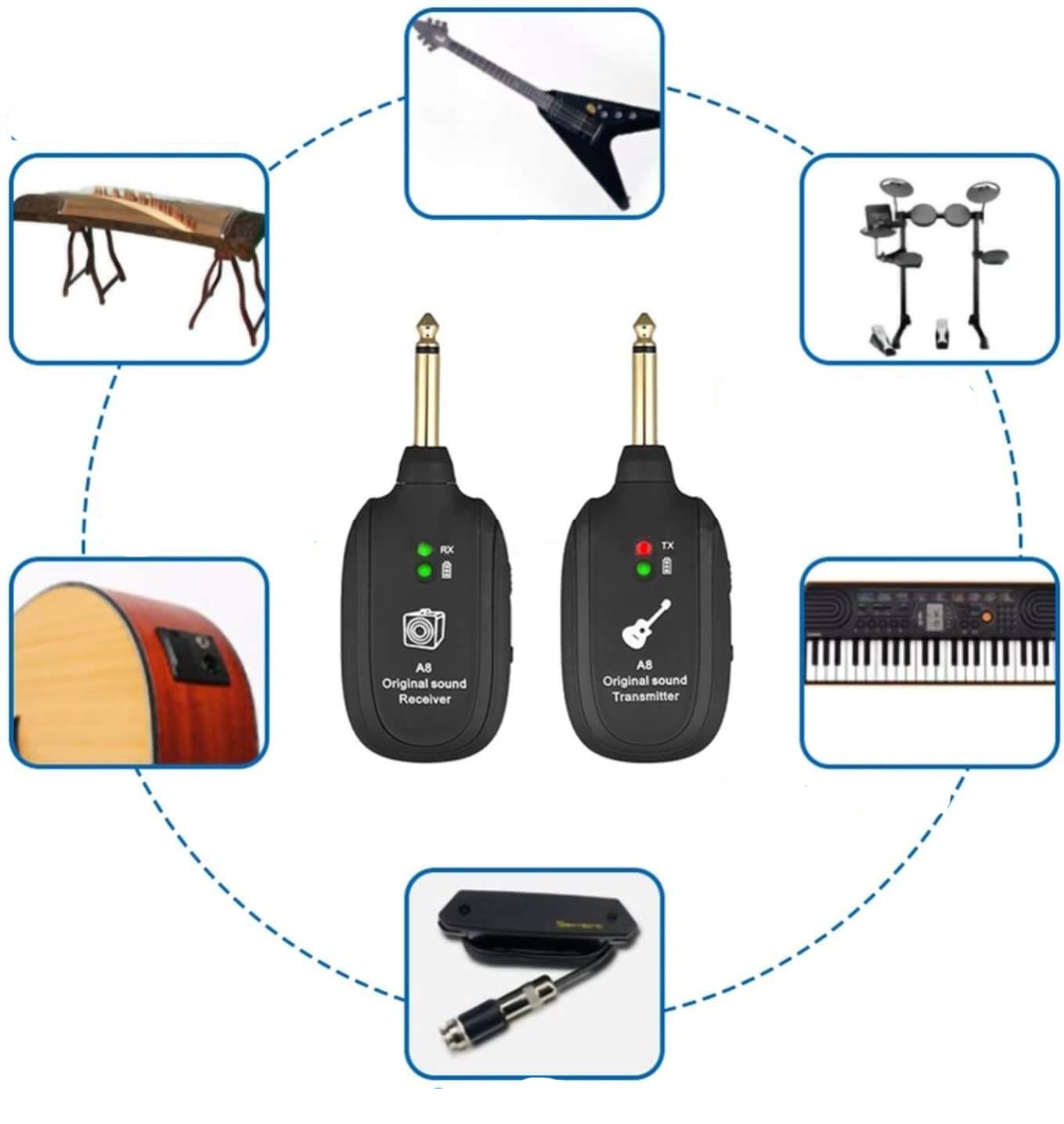 Trådløst gitarforsterkersystem | Sender mottaker