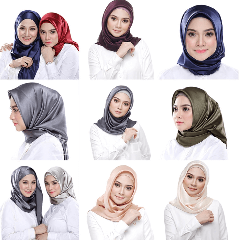 Instant Chiffon-hijab med dobbel hempe