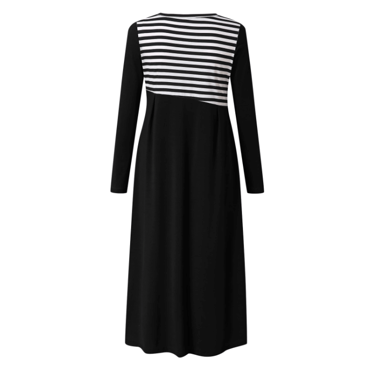 Stripete langermet lappedress til dame