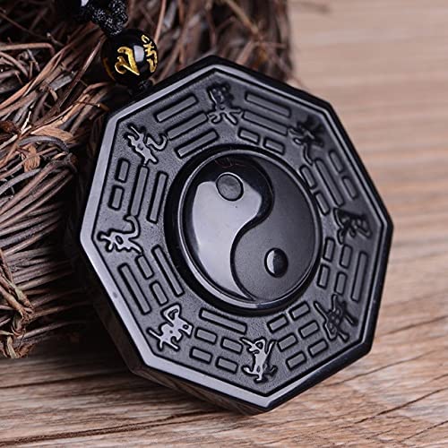 Halskjede med obsidian yin og yang