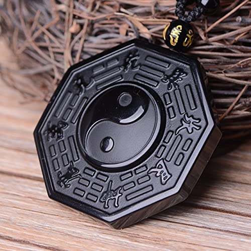Halskjede med obsidian yin og yang